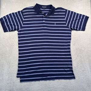 Y2K‎ Polo Golf Ralph Lauren Striped 100% Cotton Polo Shirt Short Sleeve Casual L